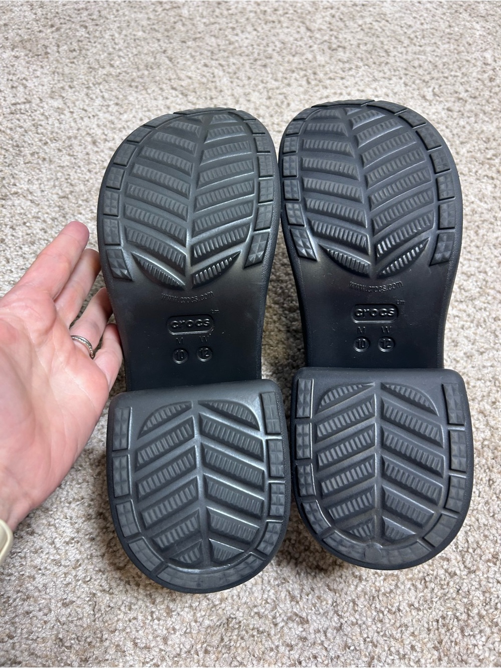 Crocs black siren clog Platform heels women’s 12 men’s 10 chunky - Picture 2 of 7